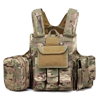 

Outdoor Multicam Molle CIRAS Tactical Vest Airsoft Paintball Hunting Vest W/Magazine Pouch & Utility Bag Armor Carrier Vest