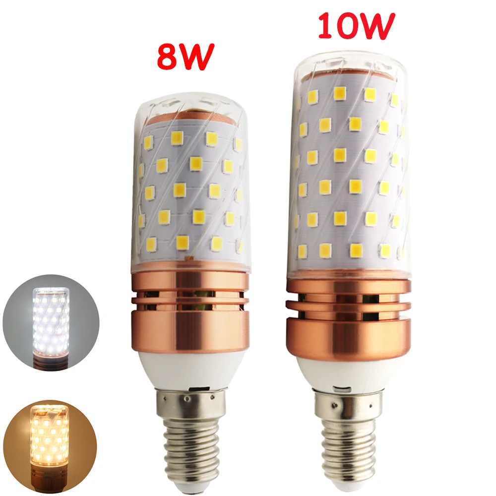 1 шт. 2018 Полный новый светодиодный светильник E14 Real 8W 800LM 10W 1000LM SMD 2835 кукурузная