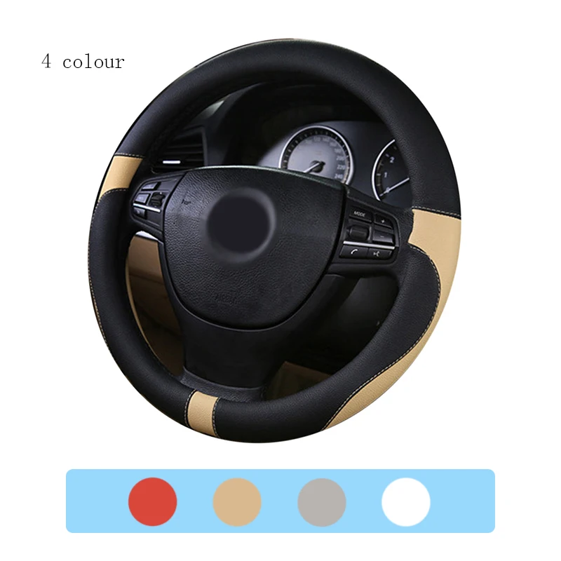 3D brand Car steering-wheel 38cm Leather Hand-stitched PU leather Car Steering Wheel Cover Fit For Most Cars Styling 3D brand Car steering-wheel 38cm Leather Hand-stitched PU leather Car Steering Wheel Cover Fit For Most Cars Styling