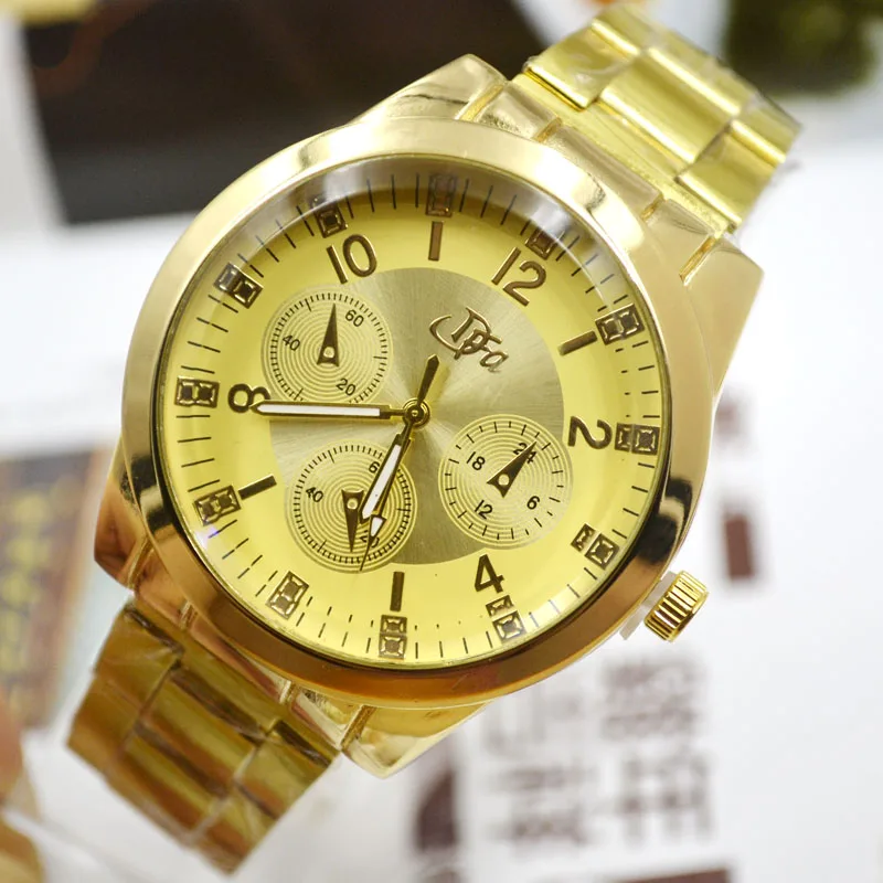 

High Grade Gifts Gold Watch Steel Band Lovers Table Men Simple Scale Quartz Watch Gift Table Manufacturer 2