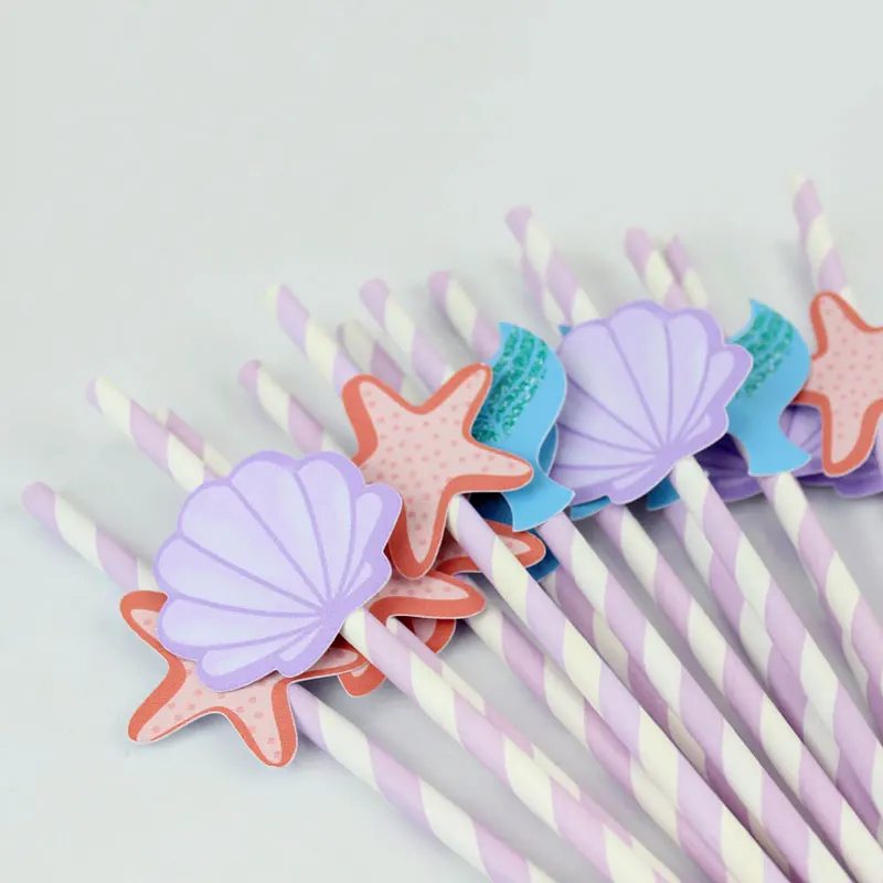 4pcs Reusable PVC Drinking Straws Cute Mermaid Straws Hawaii Party Table Dec gv