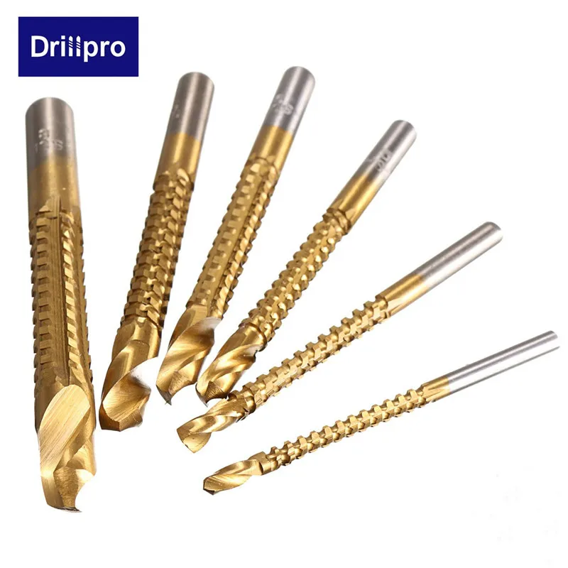 Drillpro 6 шт./компл. сверла& установлен Твердосплавный Наконечник HSS Сталь Титан машина для обработки деревянных 3 мм 4 мм 5 мм 6 мм 6,5 мм 8 мм