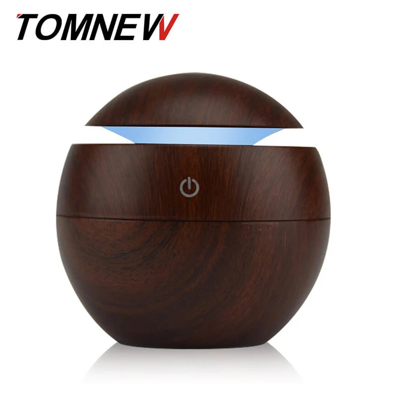 

TOMNEW 130ML Cool Mist Humidifier USB Aromatherapy Diffuser Essential Oils Aroma Diffuser Wood Grain Mini for Home Office Spa