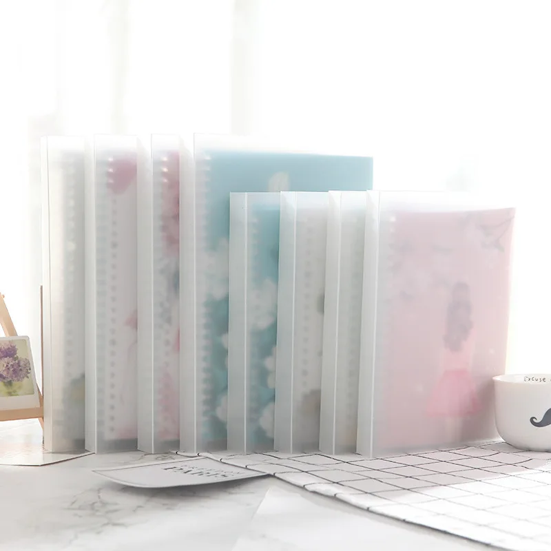 

A5 B5 Translucent PP Loose Leaf Spiral Binder Matte 26 Holes Notepad diary refills spiral notebook replace planner ring binder