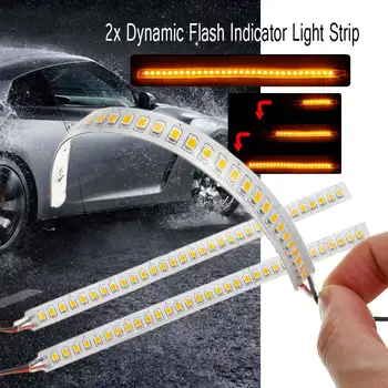 

2pcs DynamicTurn Signal Light Strip Car Rearview Mirror Indicator Lamp Flowing Led Strip Light Waterproof Signal Lamp Stripe