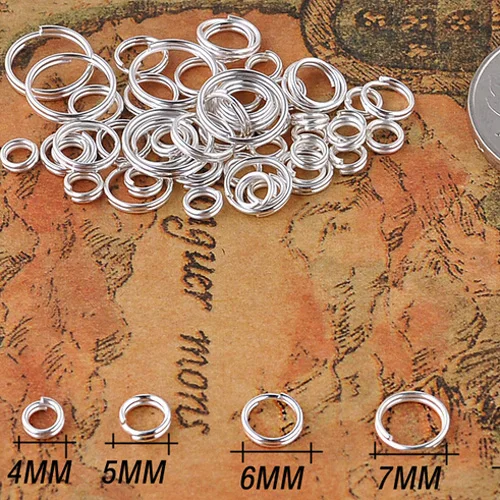 

200pcs/lot Silver Color 4/5/6/8/10/12mm Double Loops Open Jump Rings&Split Rings Metal Circle DIY Jewelry Findings Connector