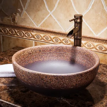 

Porcelain China Classic Painting Art Countertop Ceramic Bathroom Sink washing basin bowl sink bowl
