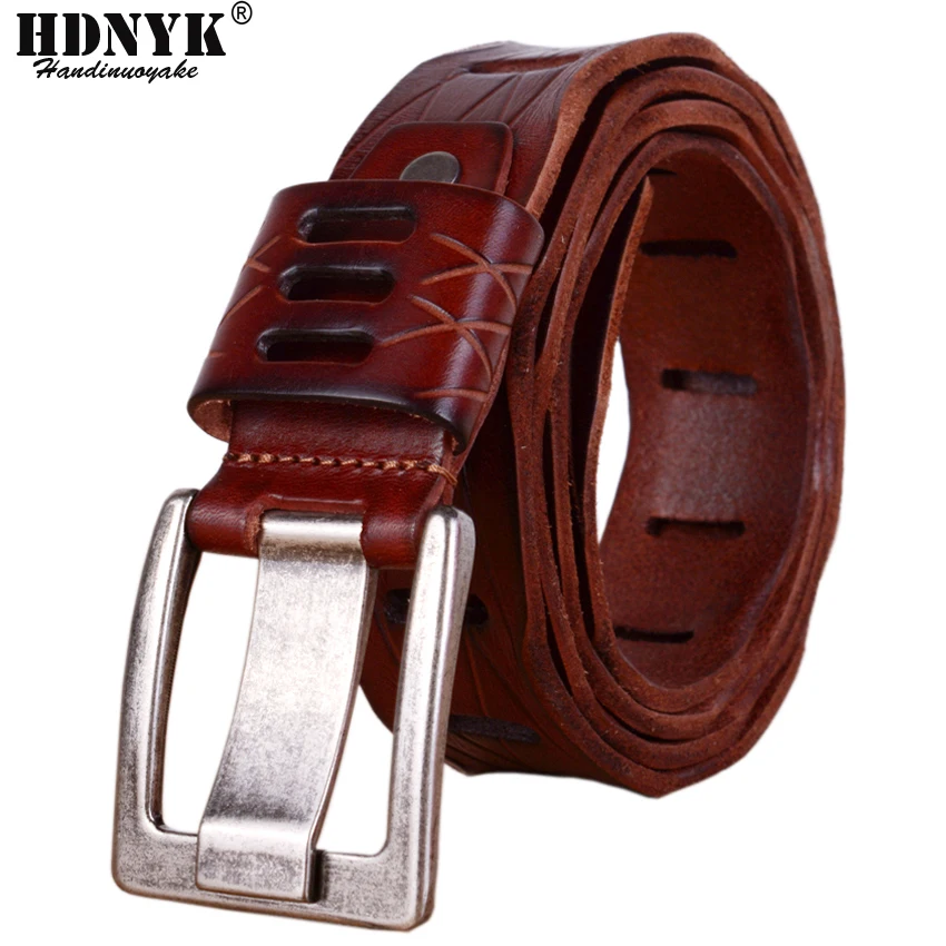 

100% Cowhide Genuine Leather Belts for Men Brand Designer Strap Male Pin Buckle Fancy Vintage Jeans Cowboy Cintos Free shipping