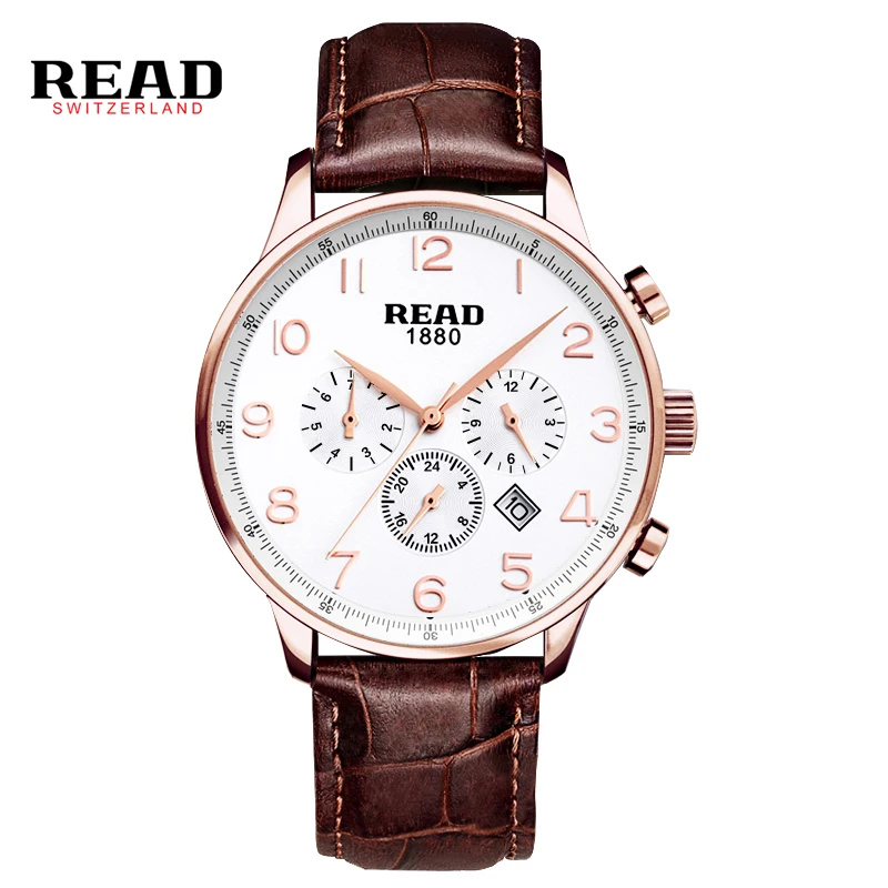 

READ Watches Men Luxury Brand Multi-functional sports men's watch fashion belt watch quartz watch R6081