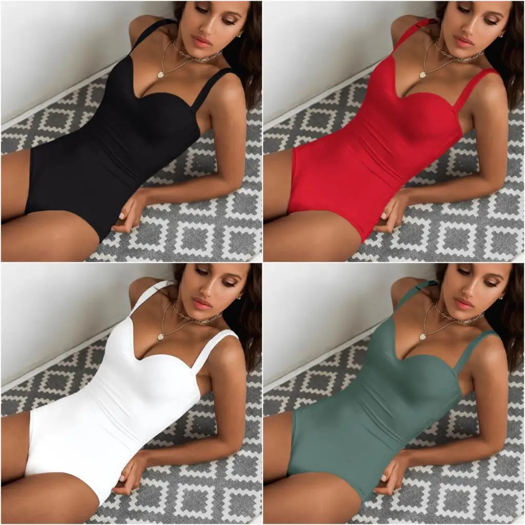 Женский купальный костюм Maillot De Bain простой летний сексуальный женский