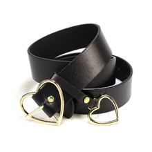 Fashion PU Leather Belt Women Metal Heart Buckle Corset Belt Wedding Party Dress Decor Waistband Ladies Belts Streetwear 105cm