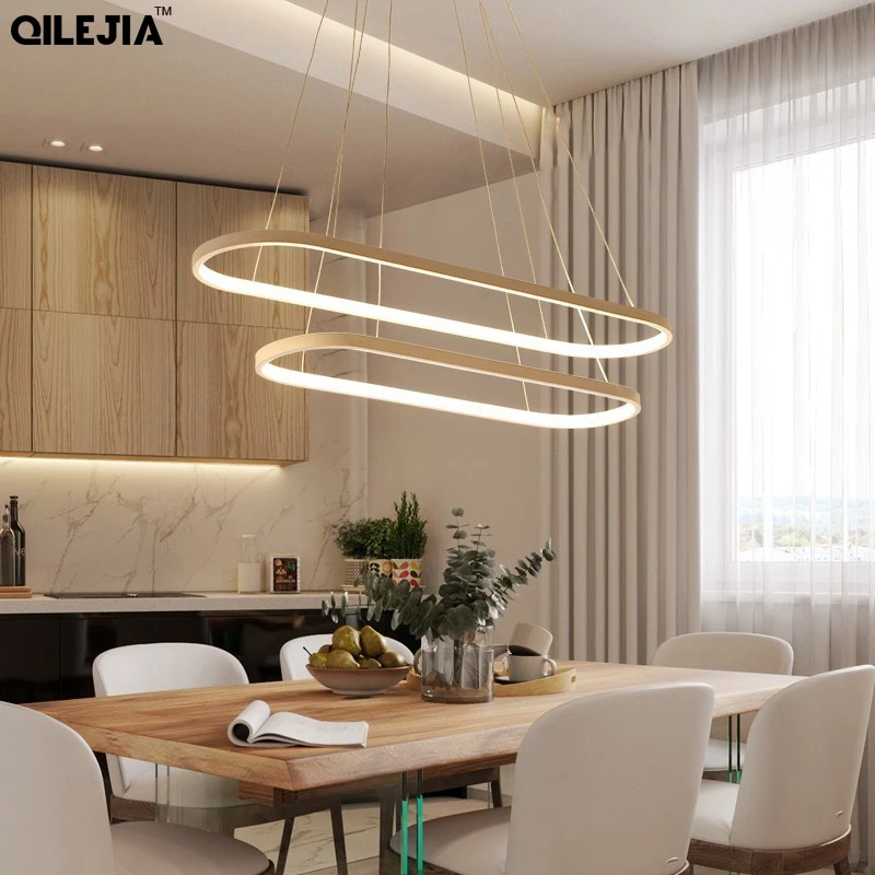 

Rectangle Modern Led Pendant Lamps for Living Room Restaurant Bedroom Decorative Pendant Light Lamparas AC85-260V remote control