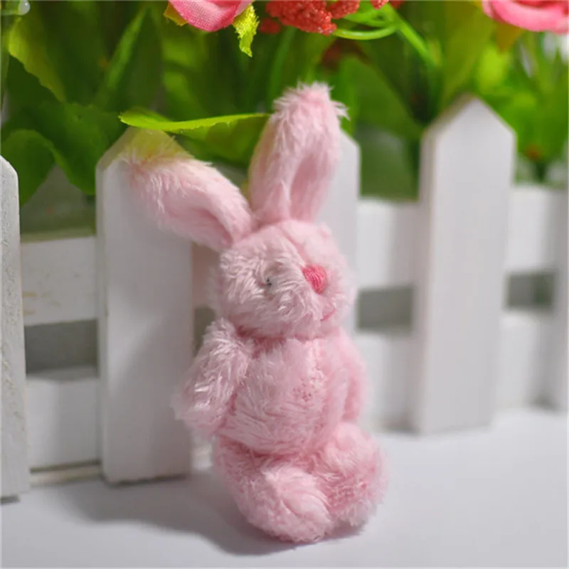 Mini Cute Jointed Rabbit Small Bunny Rabbits Long Plush Toys Pendants Dolls DIY Bouquet Peluche Stuffed Doll 4.56cm 50pcslot  (7)