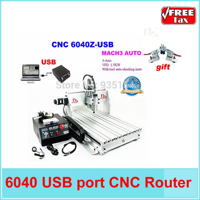 Нет налога для страны ЕС! CNC маршрутизатор 6040 Z USB 3 оси Mach3 авто с портом инструмент