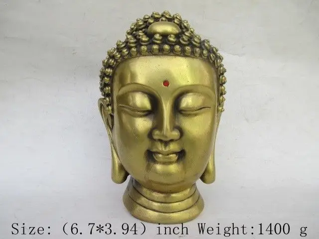 

Brass Tibet Tibetan buddhist statue of the Buddha's head