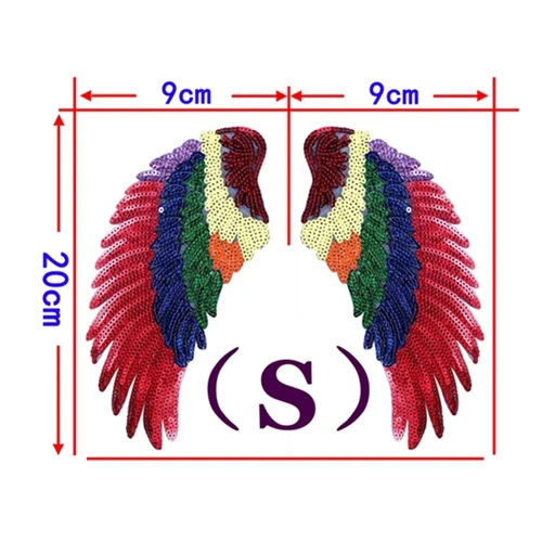 6 цветов большая блестка патч DIY Крылья Ангела железо на патчи для детской одежды Пришивные вышитые патч-мотив наклейки для аппликаций - Цвет: Mix Small Size
