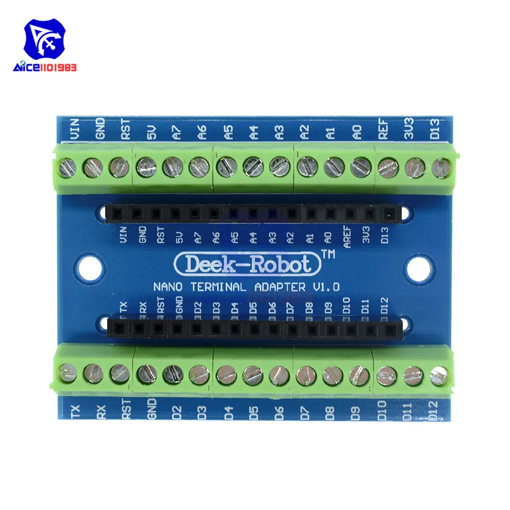 Стандартная Клеммная плата адаптера для Arduino Nano 3,0 V3.0 AVR ATMEGA328P ATMEGA328P-AU модуль расширения