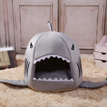 

Dog Soft Warm Nest Cat Shark Shape Small Animals Winter Cute House For Puppy Kitten Detachable Cute Nest
