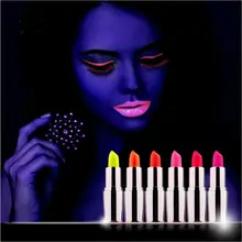 6 Colors Noctilucent Lipsticks Makeup Shiny Available Glow In The Dark Party Fluorescent Luminous Lip Stick Lip Gloss TF