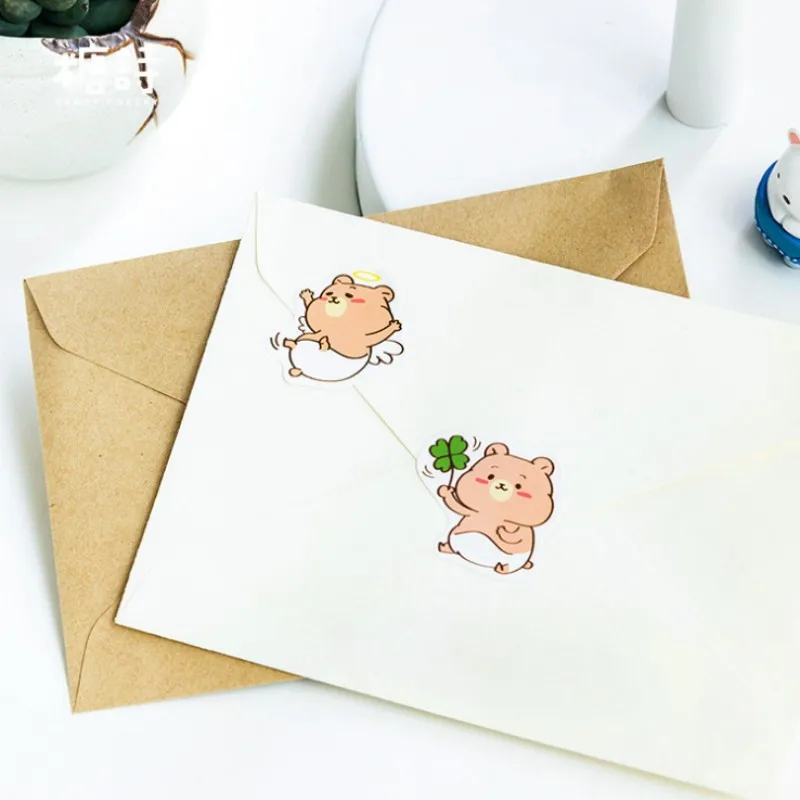 45 шт./кор. жадных медвежонка милые животные ПЭТ стикер фотоальбом скрапбукинг