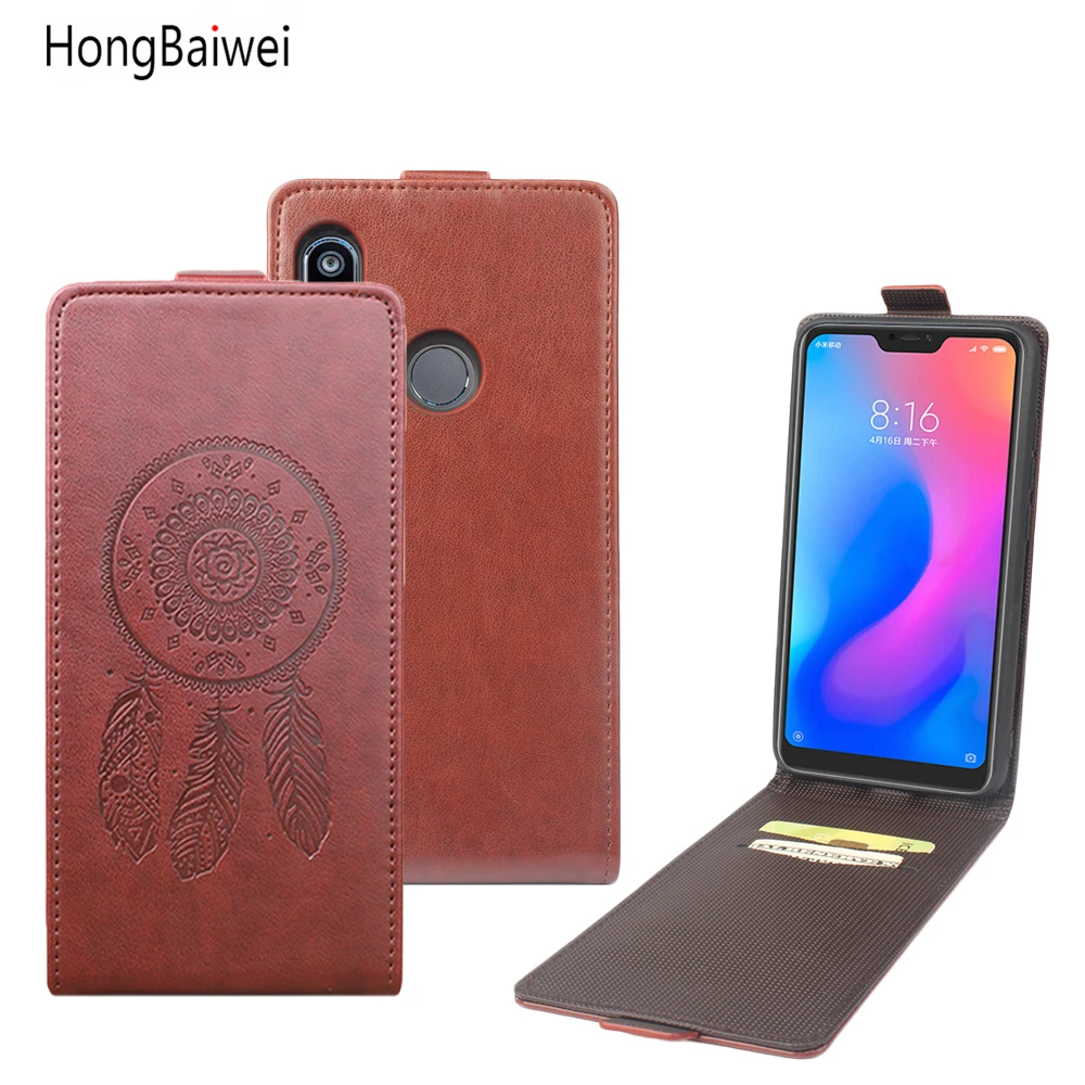 

HongBaiwei for Xiaomi Redmi Note 6 Pro Flip Case Embossed Leather Case Cover for Xiaomi Redmi Note 6 Pro Vertical Back Cover