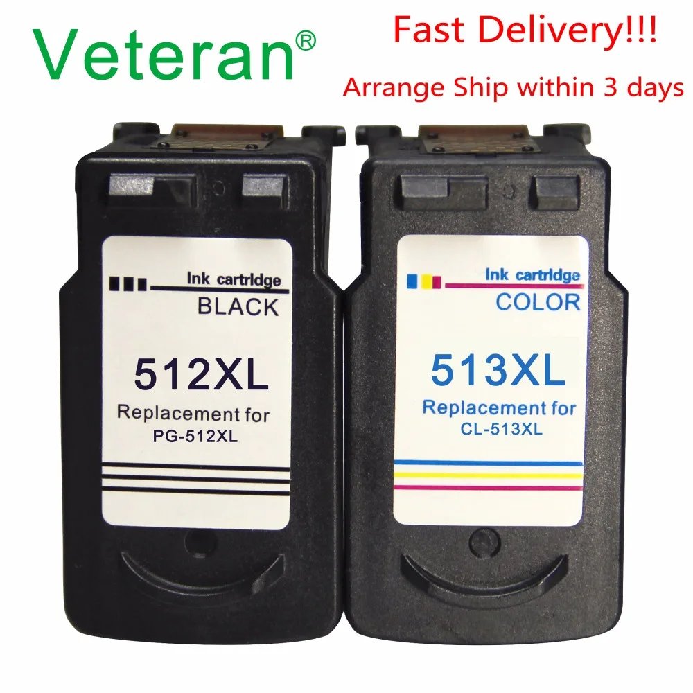 

Veteran PG512 CL513 Ink Cartridge Replacement for Canon PG 512 CL 513 512XL Pixma MP240 MP250 MP270 MP230 MP480 MX350 printer