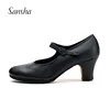 Sansha Professional Flamenco Character Dance Shoes 6CM Middle High Heel For Women Ladies Black Dancing Shoes FL1CL  FL1LPI 1
