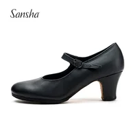Sansha Professional Flamenco Character Dance Shoes 6CM Middle High Heel For Women Ladies Black Dancing Shoes FL1CL  FL1LPI 1