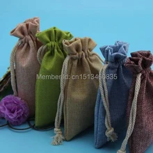 100 шт/партия CBRL джутовые/льняные сумки на шнурке и мешочек для орнамента/Ipone 4S, различные цвета, размер на заказ