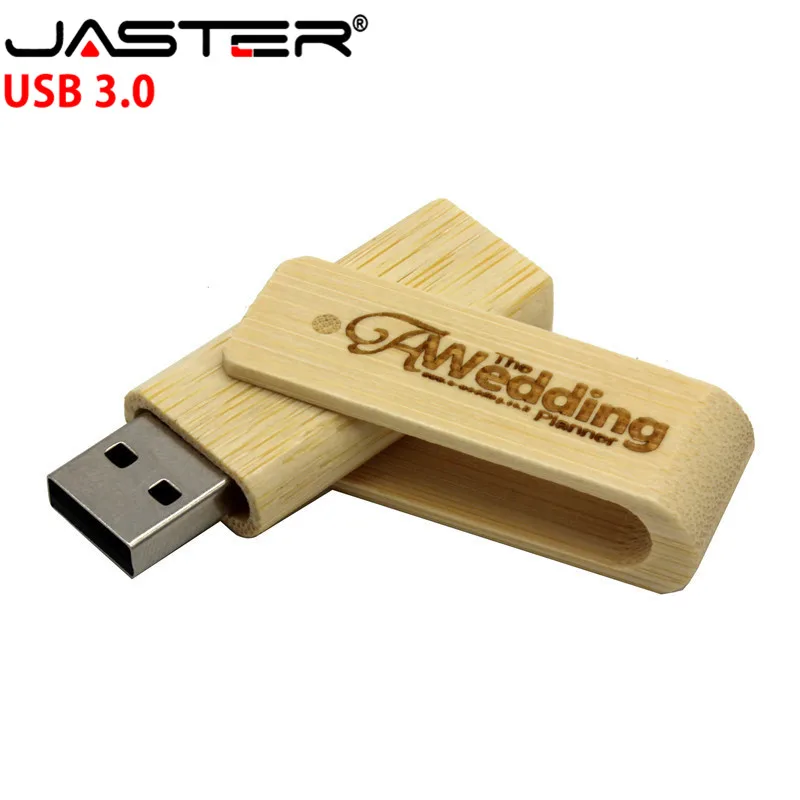 JASTER USB 3,0 деревянный вращающийся USB флеш-накопитель 4G 8GB 16GB 32GB флеш-накопитель персональный логотип индивидуальная карта памяти