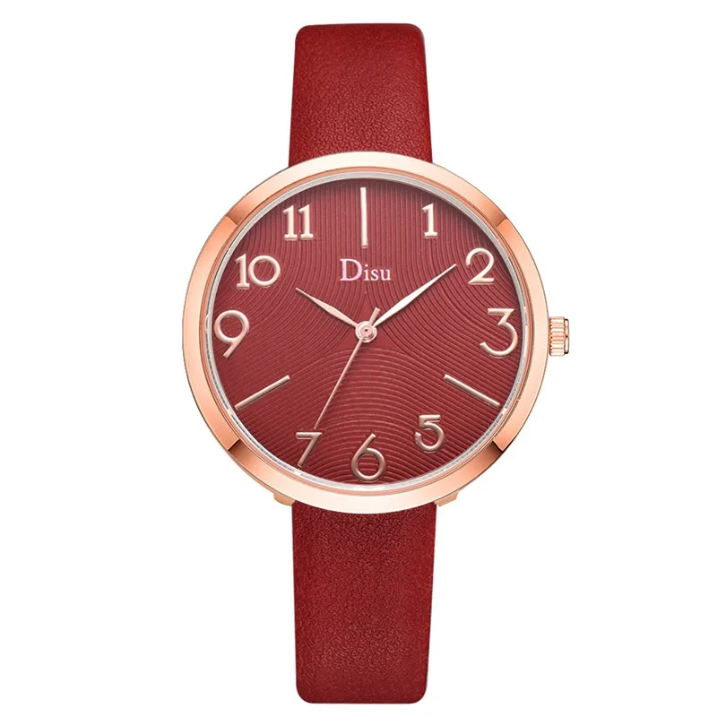 Luxury Fashion Lady Leather Belt Watch Creative Number Analog Quartz Watch Women Watches Bracelet Watch Ladied #4m19 (4)