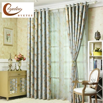 

{byetee} Pastoral Printed Curtains for Living Room Door Drapes Kitchen Shade Curtain Modern Brief Cortinas for Bedroom