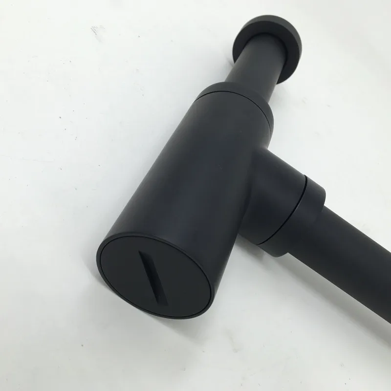 Preise Luxus Matt Schwarz Hohe Qualität Messing Körper Becken Flasche Sanitär P Falle Waschen Rohr Abfall Waschbecken Ablauf Kit siphon
