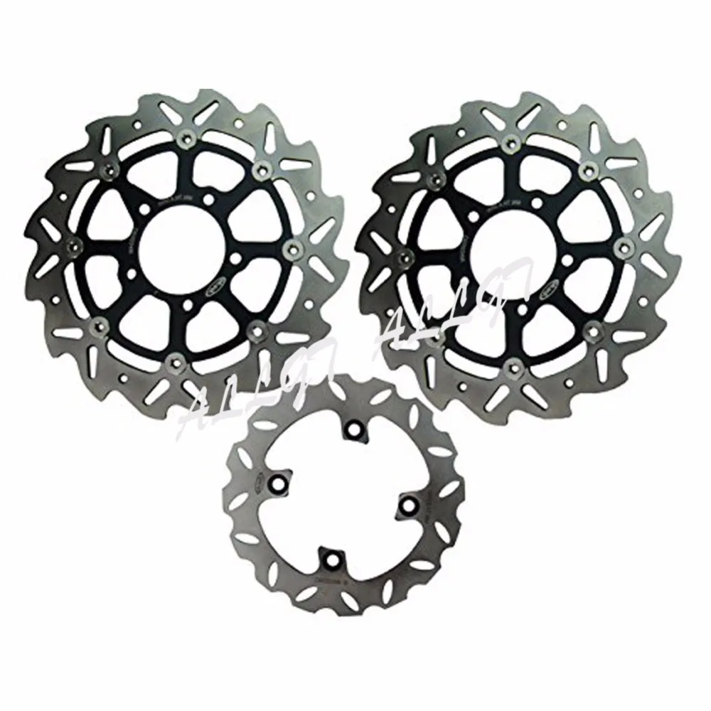 ALLGT Front & Rear Brake Disc Rotors For Kawasaki ZX6R 636 2005 2006