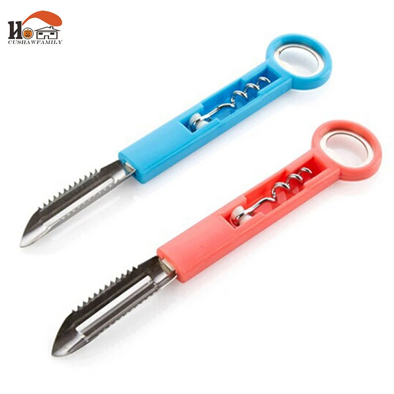 

CUSHAWFAMILY multi-function fruit vegetable peeler+Beer and Red winebottle opener+Fish Scales scraping home kitchen Gadget Tool
