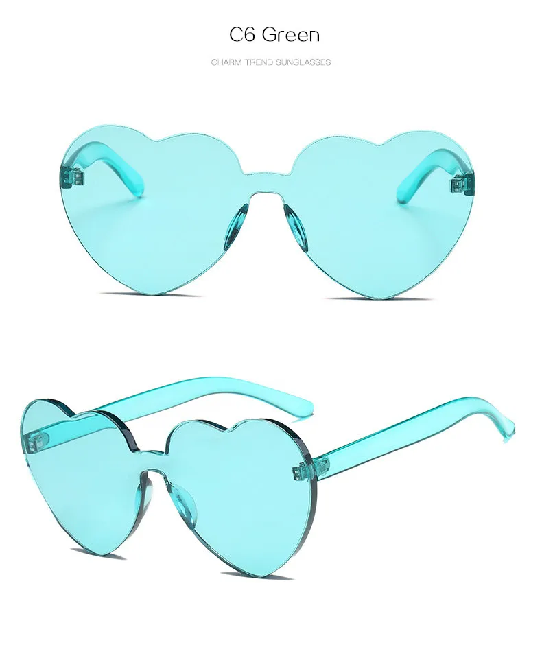 Женские солнцезащитные очки в форме сердца без оправы, женские очки в форме сердца Лолиты, женские солнцезащитные очки в форме сердца