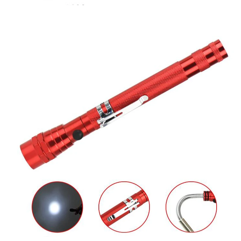 

Flexible Magnet Camping Fishing Telescopic 360 Degree Head Flashlight 3 LED Outdoor Torch Magnetic Pick Up Tool Lamp Light