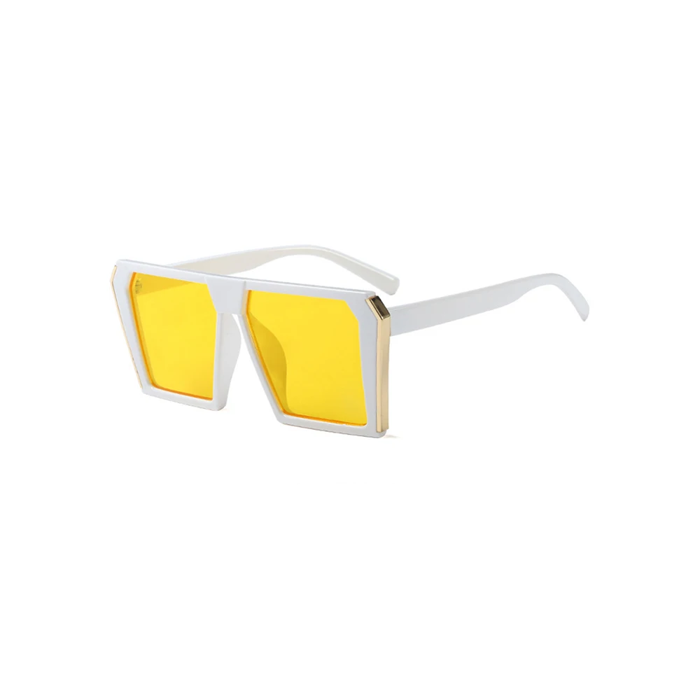 Квадратный детские солнцезащитные очки мальчик Cool показать зеркало солнцезащитных очков оранжевый желтый солнцезащитные очки новые пляжные Show вечерние очки 098FD - Цвет линз: white yellow