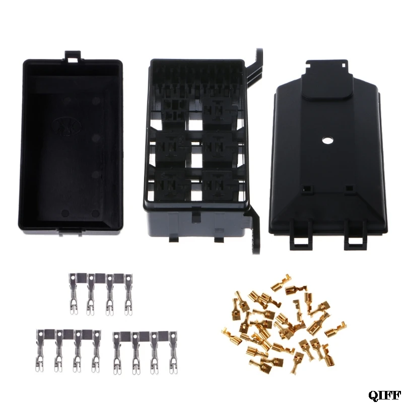 

Auto Fuse Socket Box 6 Relay Holder 5 Road For Nacelle Car Truck SUV Insurance Mar28