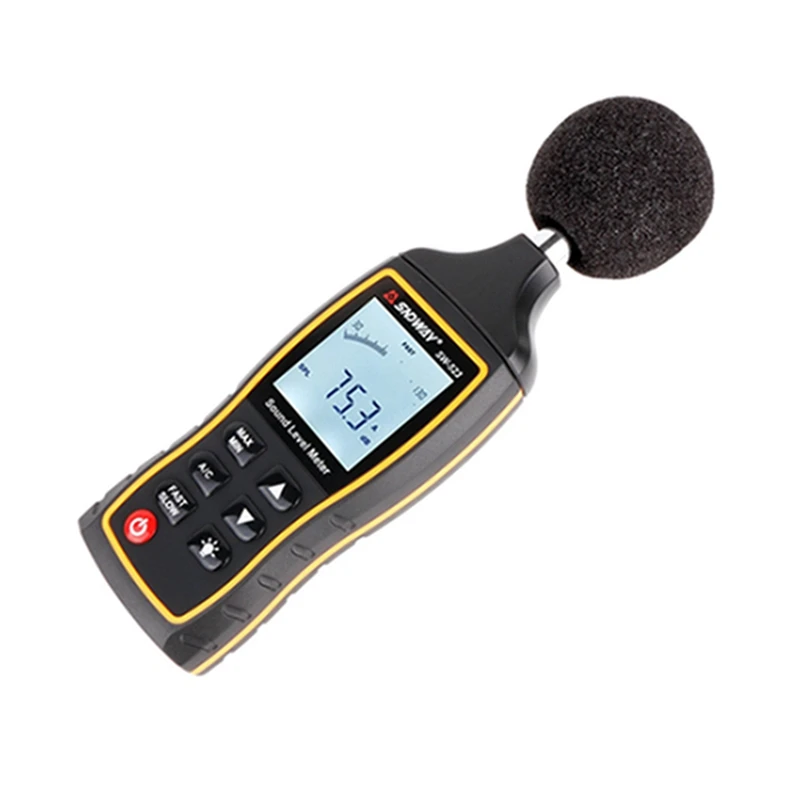 

Brand Digital Sound Level Meter 30~130db Large LCD Decibel Noise Meter 1.5 dB Portable Noise Value Level Tester Alarm Data Store