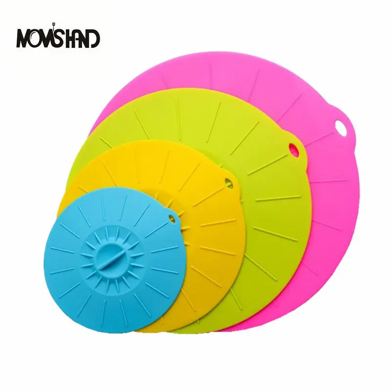 

4Pcs/set Reuseable Suction Food Covers Silicone Microwave Food Lid Cover Cooking Food Storage Tools