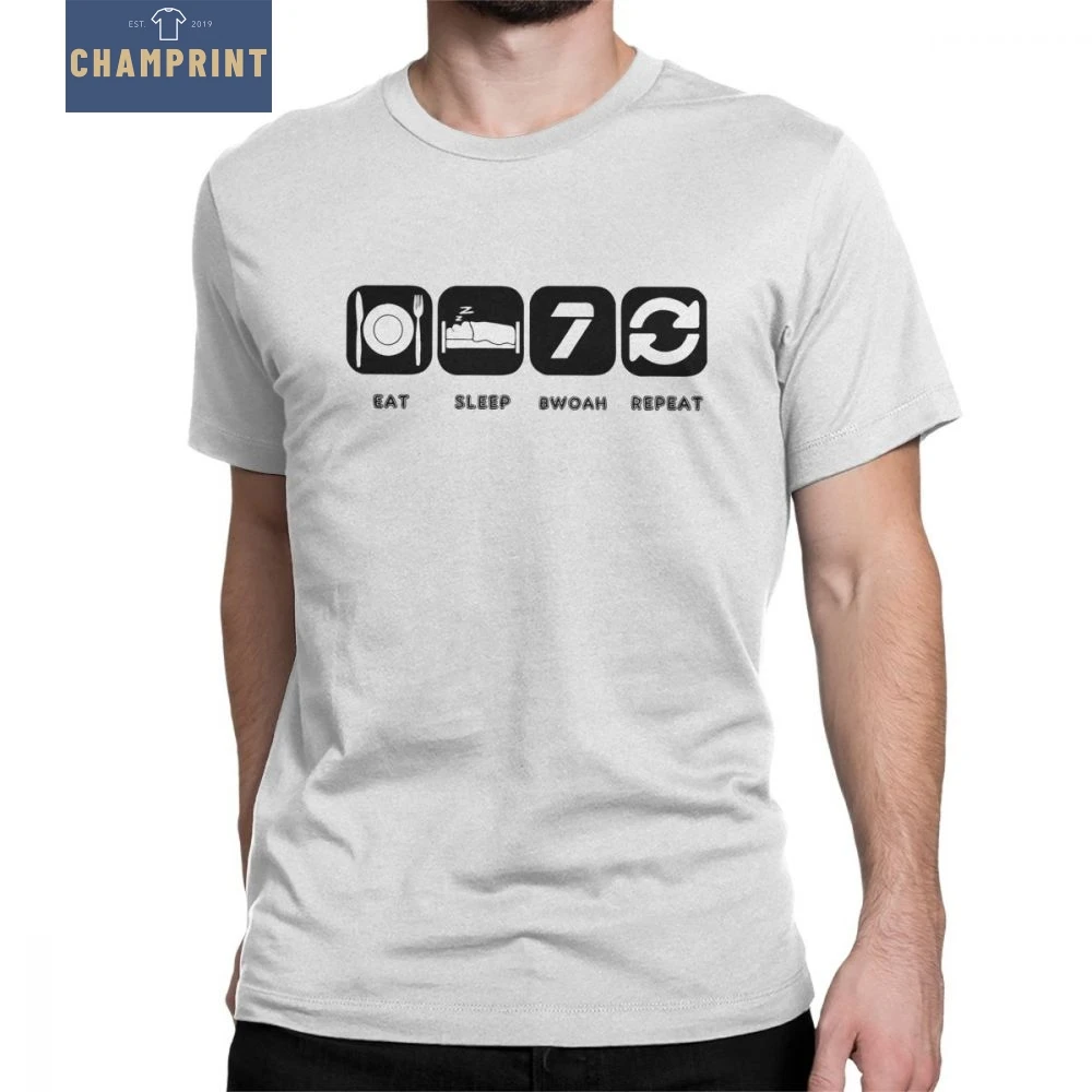 

Eat Sleep Bwoah Repeat Kimi Raikkonen Edition Man T Shirts Novelty Cotton Short Sleeve Tees Crewneck T-Shirt Normal Clothes