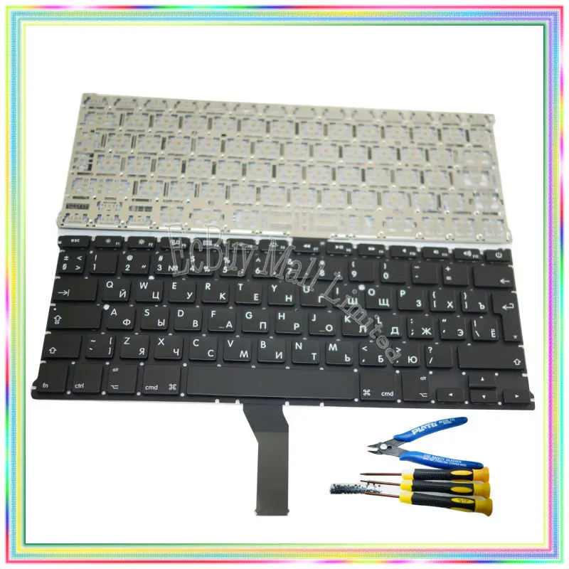 

Brand new Russian RU Keyboard without Backlight & keyboard screws & screwdriver tools for Macbook Air A1369 A1466 2011-14 Years