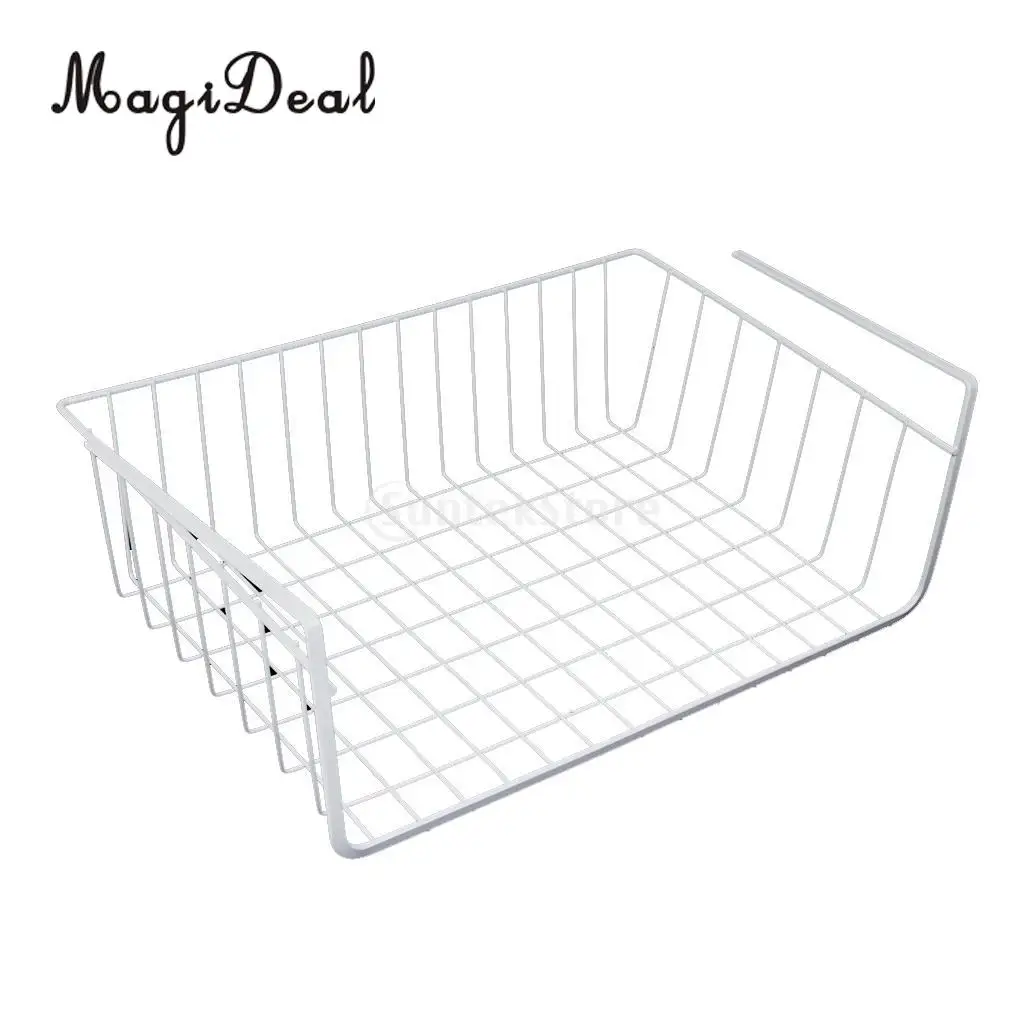 MagiDeal Household Storage Under Shelf Rack Organizer Basket for Table Cupboard Black Storage Basket for Bathroom Triangular