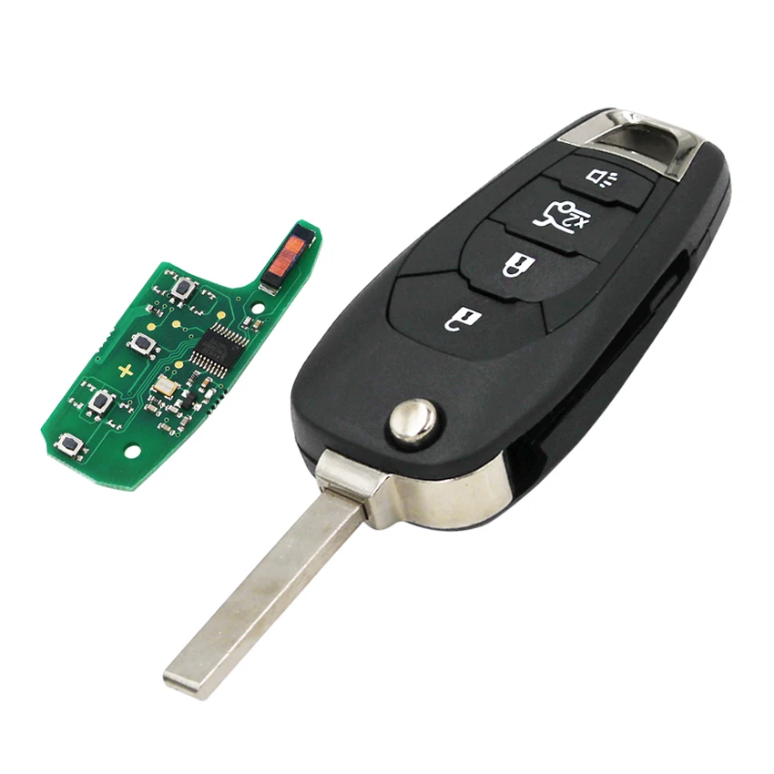 Стиль модифицированный флип 4 кнопки дистанционного ключа 433 МГц с чипом PCF7941 для Chevrolet Aveo