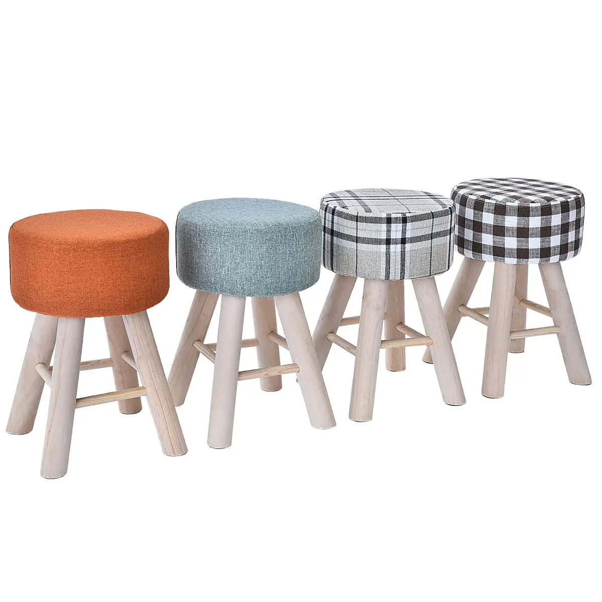 Solid Wood Stool Fabric Dining Stool 