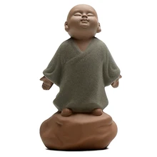 Ручная работа, из фиолетовой глины маленький монах чайник с узорами креативный милый маленький Начинающий чайный набор Чай Аксессуары играть в воду