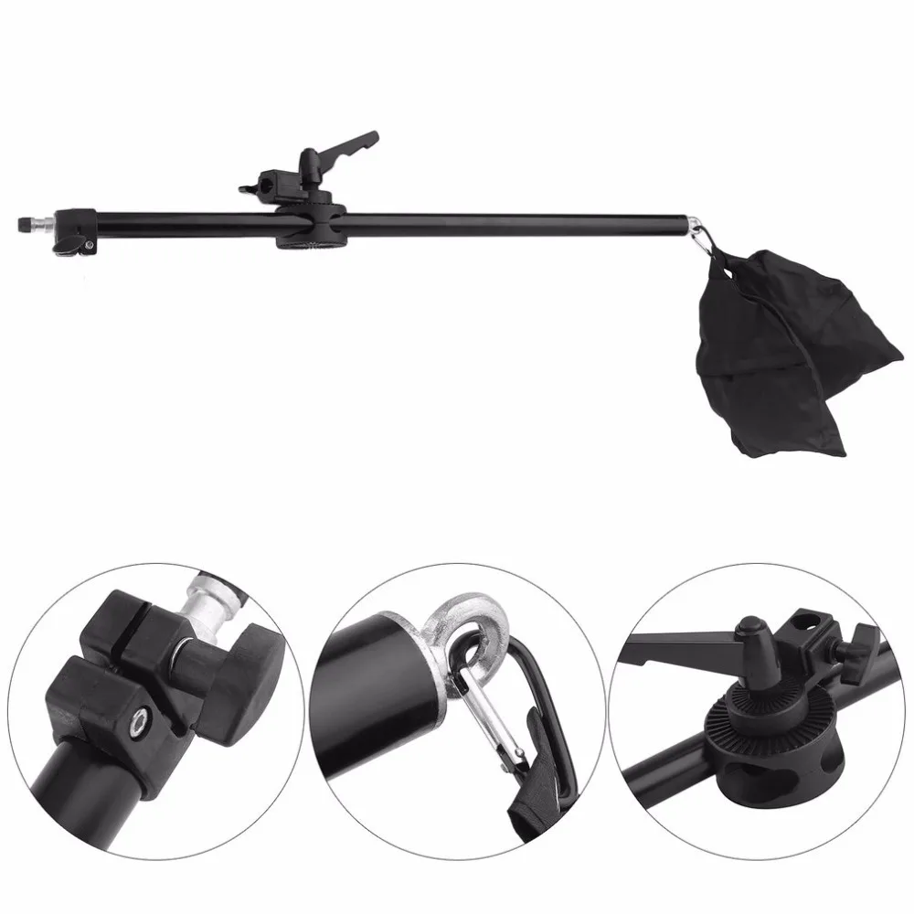 78-141CM Photo Studio Boom Arm Top Light Stand With Weight Bag Kit Photo Studio Accessories Extensi