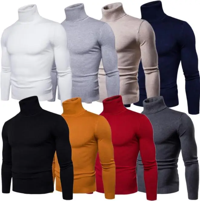 

Winter High Neck Thick Warm Sweater Autumn Winter Turtleneck Classic Casual Sweaters Slim Fit Pullover Men Knitwear