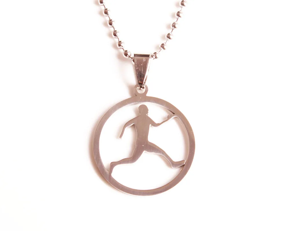 SkyHai Running Man Necklace Stainless Steel Sport Runner Necklace